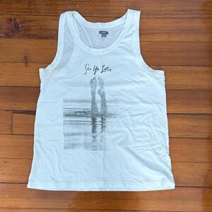 White 'Sea Ya Later' Graphic Tank